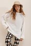 Women Ecru Crewneck Double Sleeve Thessaloniki Knit Oversize Winter Sweatshirt ALC-X7346 - 4