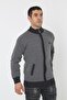 Men's Gray Super Oversize Knitwear Zippered Knitted Cardigan & Sweater - 2