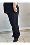 Knitted Black Trousers with Elastic Waist Pockets - 4