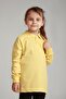 Unisex Long Sleeve Combed Polo Collar Light Yellow School T-Shirt