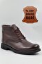 Men's Genuine Leather Furry Brown Casual Boots