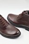 Men's Genuine Leather Furry Brown Casual Boots - 4