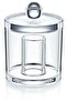 Transparent Round Cotton Holder And Cotton Swab Box Makeup Organizer - 2