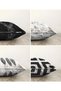 Double Sided Black and White Colored 4-Piece Concept Raschel Knitted Pillow Throw Pillow Cover Set - 2