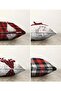 Double Sided Christmas Themed Plaid 4-Piece Modern Raschel Knitted Pillow Throw Pillow Cover Set - 2