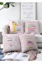 Double Sided Hello Baby Modern 3-Piece Raschel Knitted Throw Pillow Cover Set