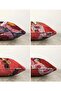 Double Sided Red Japanese Girls Designed 4-Piece Decorative Raschel Knitted Throw Pillow Cover Set - 2
