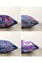 4-Piece Double-Sided Raschel Knitted Throw Pillow Cover Set with Damask Print on the Sky Ground - 2