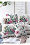 مجموعة من 4 أغطية وسائد راشيل محبوكة مزخرفة بنمط الصبار على الوجهين