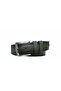 حزام جينز أخضر بطبقة واحدة من الجلد الطبيعي بنمط خياطة مزدوجة 4.5 سم