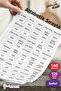 Transparent Black Printed 140 Pieces Spices Pulses Nuts Jar Label Sticker Organizer