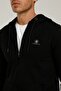 Sn72 Basic Hoodie Full Zı Black Men's Tracksuit - 4