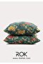 Floral Patterned Green Throw Pillow Cover 45X45 cm Decorative Pillowcase - 2