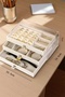 3 Pcs Pearl Total 9 Drawers Velvet Jewellery Storage Box Compartmentalized Jewelry Ring Necklace Storage Chic - 4