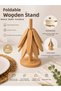 Foldable Wooden Trivet – Natural Wood Pot and Pan Coaster, Decorative Heat-Resistant Trivet