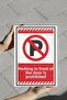 "No Parking in Front of the Gate" Warning Sign 25X35 cm – Foil Printing on Forex, Double-Sided with Tape