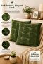 Embossed Textured 2-Piece Throw Pillow Cover Green Decorative Modern Armchair and Sofa Cushion Cover