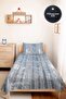 Blue Striped Modern Youth Room Single Pique Set-Grey Geometric 160X220Cm Quilted Bedspread