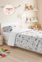Dinosaur Pastel Children's Room Single Pique Set-Tropical Green Gray 160X220Cm Quilted Summer Coverlet