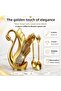 Luxury scandinavian swan holder 6-piece coffee tea dessert spoon set with crystal stone gold decor chic