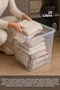 3 Pieces 20Lt Deep Organizer Box - Elora Multi-Purpose Organizer Storage Box with Lockable Lid Beige - 2