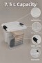 7.5Lt Elora Organizer Box - Lockable Lid Deep Cabinet Organizer Storage Box Transparent - 3