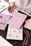 A5 Spiral Cardboard Cover Set of 4 Lined School Notebooks 80 Sheets - Pink with Lesson Schedule - 3