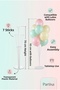Retro Rainbow Blue Balloon Stand Set |   Transparent 7-Piece Stand + Retro Rainbow Blue Foil Balloon 81×44 cm + 7 Latex Balloons - 4