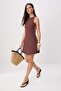 Brown Accessory Detailed Short / Mini Woven Dress Twoss26El00644 - 3