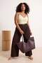 Kahverengi Kemerli Pilili Wide Leg/Extra Geniş Paça Dokuma Pantolon TBBSS26AR00003 - 2