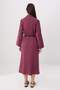 Burgundy Leather Belt Detailed Modal Fabric Midi Length Woven Dress Tctss26Eb00192 - 5