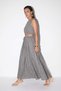 Gray Crew Neck Sleeveless Crop Blouse Elastic Waist Skirt Set Tdrss26Au00047 - 2