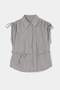 Black Shoulder Gathered Belted Striped Shirt Tdrss26Go00119 - 4