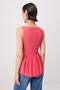 Pomegranate Flower Woven Peplum Blouse Twoss26Bz00631 - 4