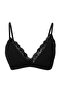 Siyah Düz Fitted Havuz Yaka Kolsuz Dantel Detaylı Crop Fitilli Esnek Örme Bluz TWOAW27BZ00209 - 7