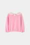 Pembe Kız Çocuk Pamuklu Düz Bebe Yaka Kalın Şardonsuz Regular Örme Sweatshirt TKDAW26SW00048 - 6