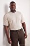 Big Size Stone Regular Drop Shoulder 100% Cotton Collar Detailed T-Shirt Tmnaw27Bf00002