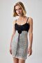 Gümüş Bodycone/Vücudu Saran Kısa / Mini Örme Elbise TPRSS26EL00127 - 2