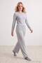 Gray Melange Viscose Knitted Pajama Set Thmaw27Pt00007 - 2