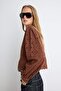 Kahverengi %100 Pamuk Fisto Brode Bluz TWOSS26BZ00740 - 2