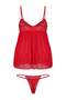 Kırmızı Kapsız Balensiz Fantezi Gecelik/Büyük Beden Babydoll & Tanga TBBAW27DH00003 - 7