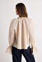 Bej Gipe Detaylı Boho Geniş Kalıp Dokuma Bluz TWOAW27BZ00229 - 4