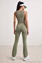 Haki Fırçalı Soft Kumaş Örme Spor Üst/Bluz THMSS26BZ00008 - 3