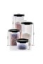 Oval Round Dry Food Storage Container Set of 4 200-440-650-890ml Black - 2