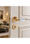 Sofuoğlu Lüx Zamak Rosette Door Handle (Room) Diamond Gold Albifirin Satin