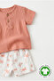 100% Cotton Muslin Summer Buttoned Set for 1-4 Years Soft Tile