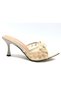 Feles Satin Ribbon Detailed Pointed Toe Heeled Women's Slippers Ten - 4