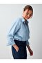 Sky Blue 100% Linen Straight Cut Long Sleeve Woven Shirt - 5