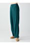 Dark Green Regular Waist Regular Leg Long Trousers with Pocket Detail - 4
