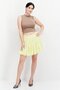 Women Ruffle Mini Skirt, Lime Yellow - 2